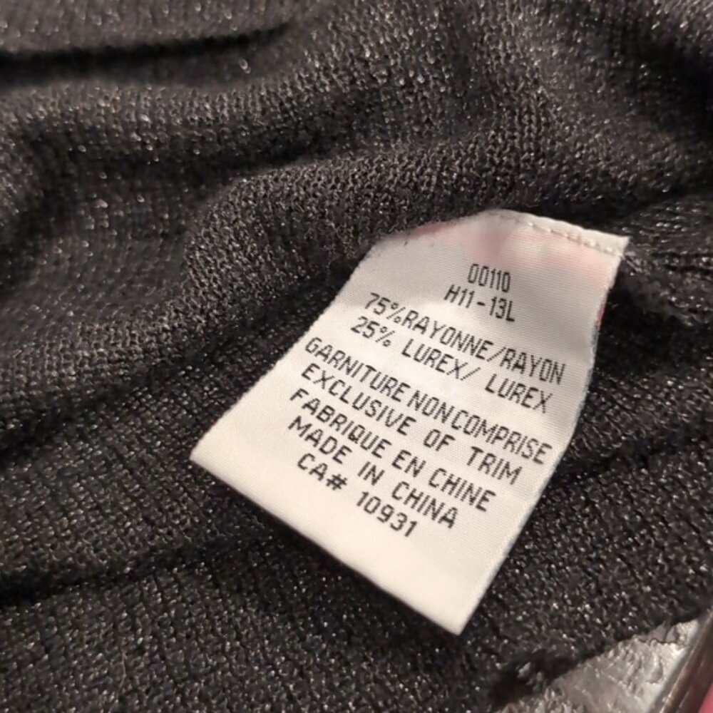 Laura Shimmery Knit Tank Top Scoop Neck Black Rayon Lurex Sleeveless Stretch - Picture 10 of 10